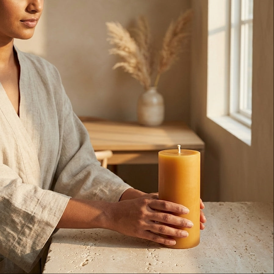 pure-beeswax-candle-lumiere-roots-no-toxins