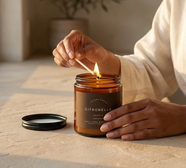 Beeswax Scented Candles  Anti-bug anti-mosquito Non-Toxic Jars Lumiere Roots