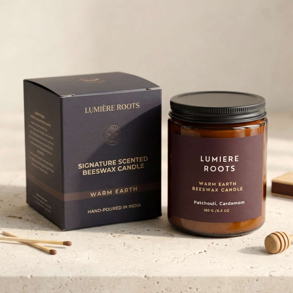 Lumiere Roots Scented Jars Warm Earth Beeswax candle