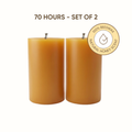 Lumiere Roots beeswax Pillar CAndle 70 Hours - set of 2