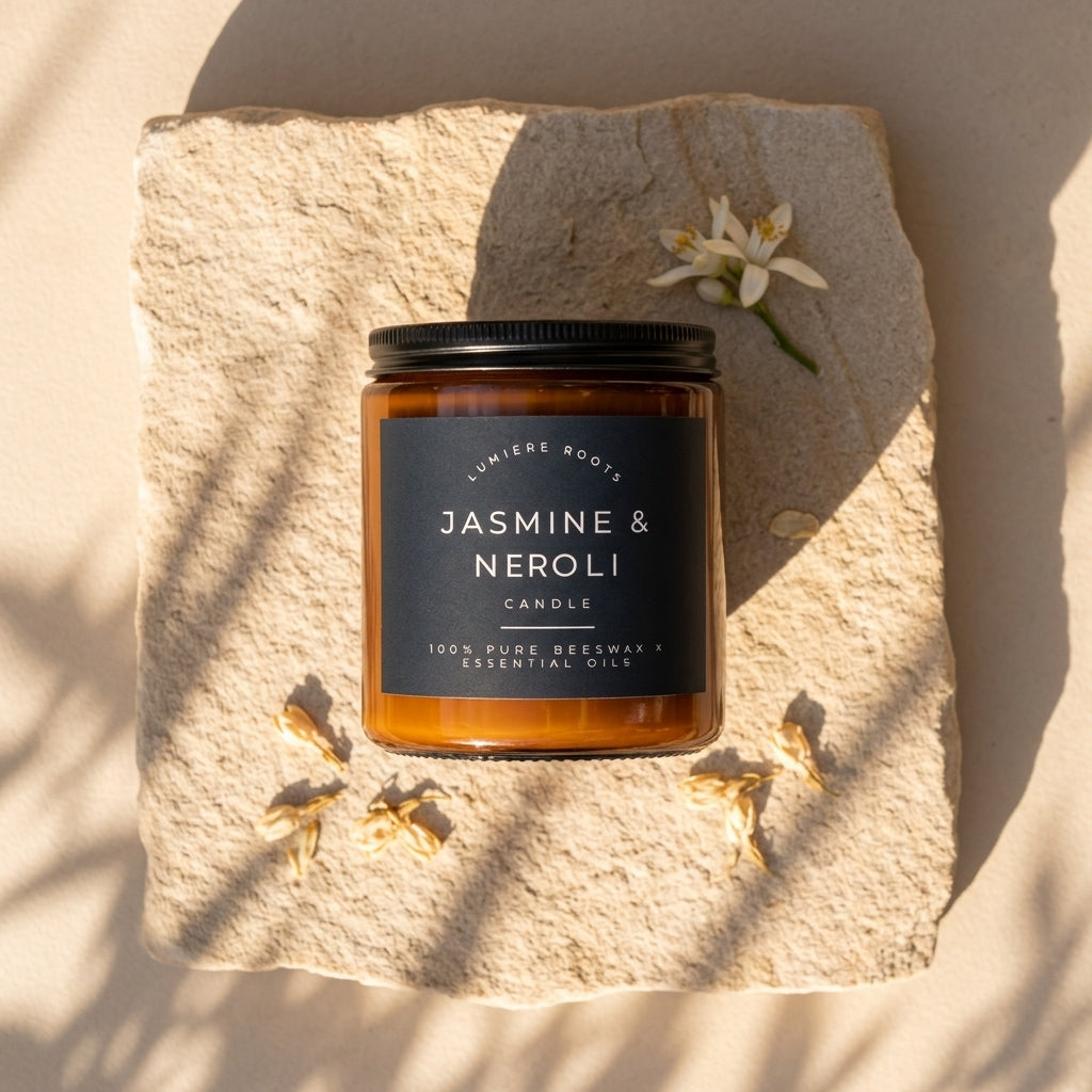 Midnight Jasmine Neroli Scented Beeswax Candle