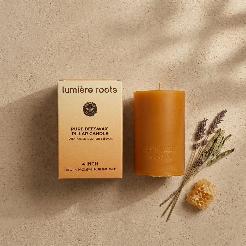 Pure Beeswax Pillar Candle  - 50 hr Burn