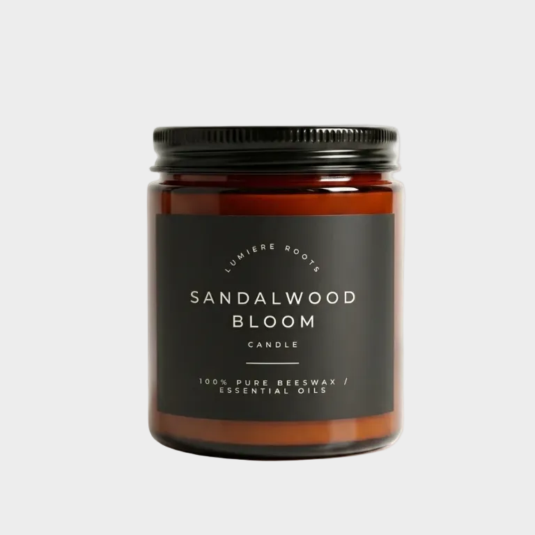 Sandalwood Bloom No. 112 Beeswax Candle, Saffron & Frankincense