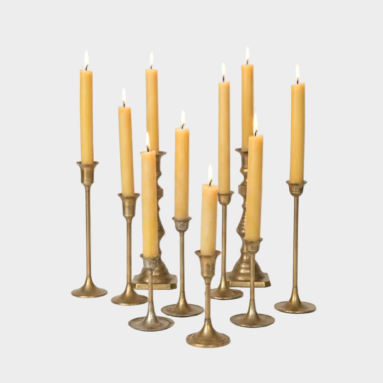 Pure Beeswax Taper Candles - Pack of 12