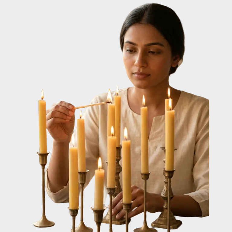 Pure Beeswax Taper Candles - Pack of 12